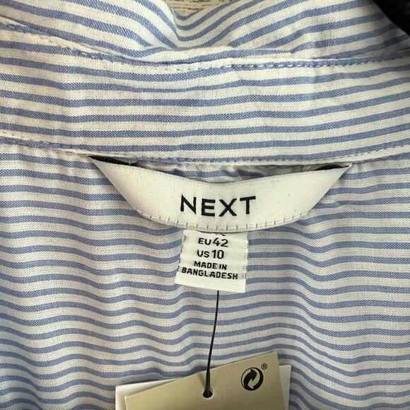 Next NWT Blue White Stripe Button Down Tunic Size 10 - Picture 6 of 8